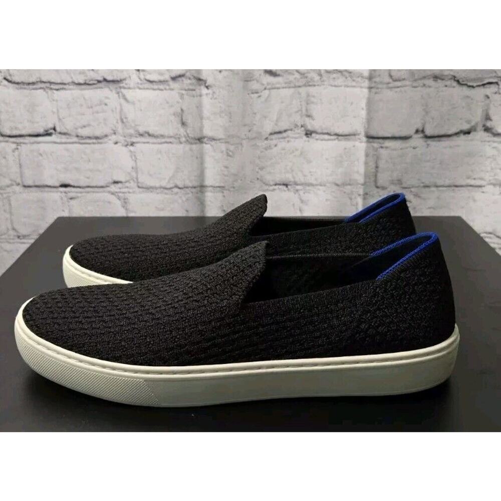 Rothy’s The Sneaker Honeycomb Knit Textured Slip On Shoes Flat Black Womens 9.5